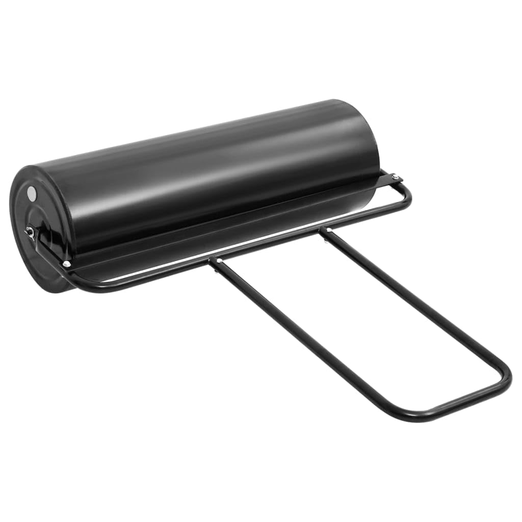 vidaXL Rodillo para césped de jardín, empujable, negro, 63 l,