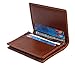 Easyoulife RFID Slim Wallet Men Thin Bifold Front Pocket Wallet Genuine Leather Card Holder (Brown)