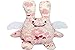 TROUSSELIER - Doudou avec Hochet - Ange Lapin - 20 cm de haut - Coton imprimé Fleurs Roses - Moderne Chic - Idéal Cadeau de Naissance - Lavable en Machine - Colori Rose