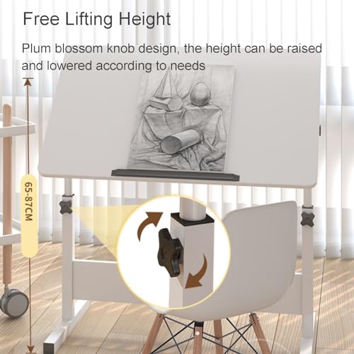 Bureau d'art pliable réglable portable compact de 60 cm