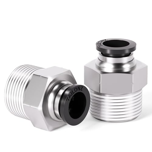 Image of TAILONZ 3 /8 inch Tube OD x 1 /2 inch NPT Male Straight Push to Connect Fitting 10pcs