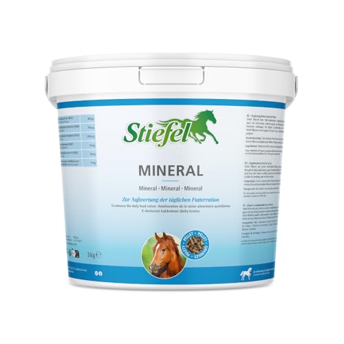 Stiefel Mineral für Pferde, hochwertiges Mineralfutter zur optimalen Versorgung mit Mineralstoffen & Vitaminen für Zucht-, Sport- & Freizeitpferde, kann die tägliche Futterration aufwerten, 3kg