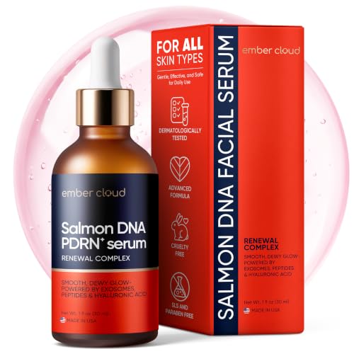 Salmon DNA PDRN Serum for Face with Exosomes Peptides Hyaluronic Acid - Helps Support Skin Renewal & Hydration - Anti-Aging Firming & Wrinkle Support Cruelty Free All Skin Types Made in USA (1 Oz)
