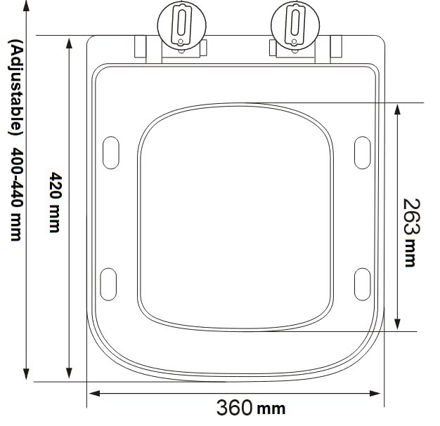 Rectangular Square Soft Close Toilet Seat Quick Release Loo Seat Easy Cleaning - Image 4