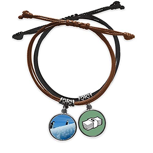 Pulsera de cuero con foto de pingüinos para llevar tu pasión por la naturaleza a diario
