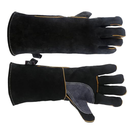 Guantes anti-escaldaduras duraderos para manipular troncos calientes sin quemarse