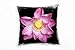 Paul Sinus Art Blumen, rosa, schwarz, Lotusblume Deko Kissen 40x40cm für Couch Sofa Lounge Zierkissen - Dekoration zum Wohlfühlen