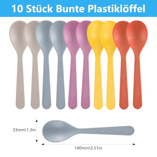 Miniatura 2 de Tarqite 10 Cucharas De Plástico Para Huevos, 14 Cm, Cucharas De Plástico Reutilizables, Pequeñas De Polipropileno Con Diseño De Hueco Redondo Para Cocina, Sopas, Bebidas, Helados, Yogur, Congee