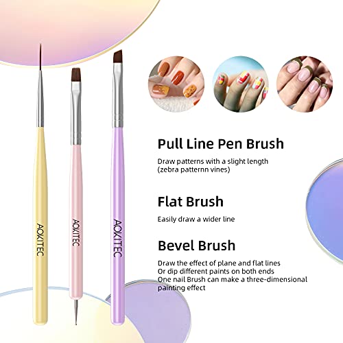 Aokitec Nail Art Brushes 6Pcs Set Gel Polish Nail Art Design Pen Painting Tools With Nail Extension Gel Brush Builder Gel Brush Nail Dotting Pen & Nail Art Liner Brush For Salon At Home Diy Manicure #TOP4