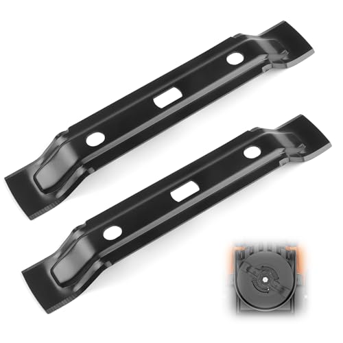 UBERMing 2 Stück Mähroboter Messer Ersatzmesser Kompatibel mit Mähroboter iMOW RMI 422 422P 422PC 422 PC-L und MI 422 Series, 20cm Rasenmähermesser Messerklingen Mähmesser, Schwarz
