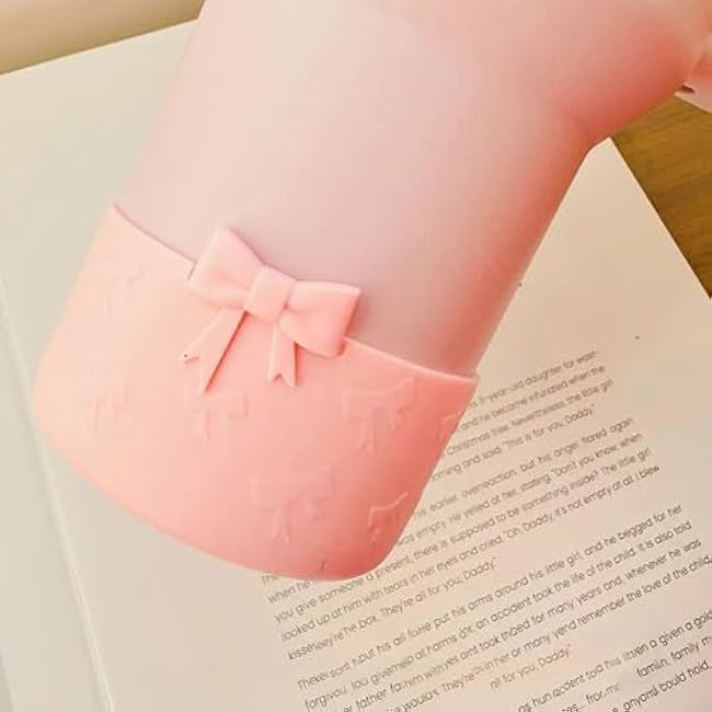 LUOTIVON 1Pcs Bow Protective Cup Boot for 20 30 40oz Stanley Bumper, Silicone Tumbler Bottom Sleeve Cover Accessories (Pink)