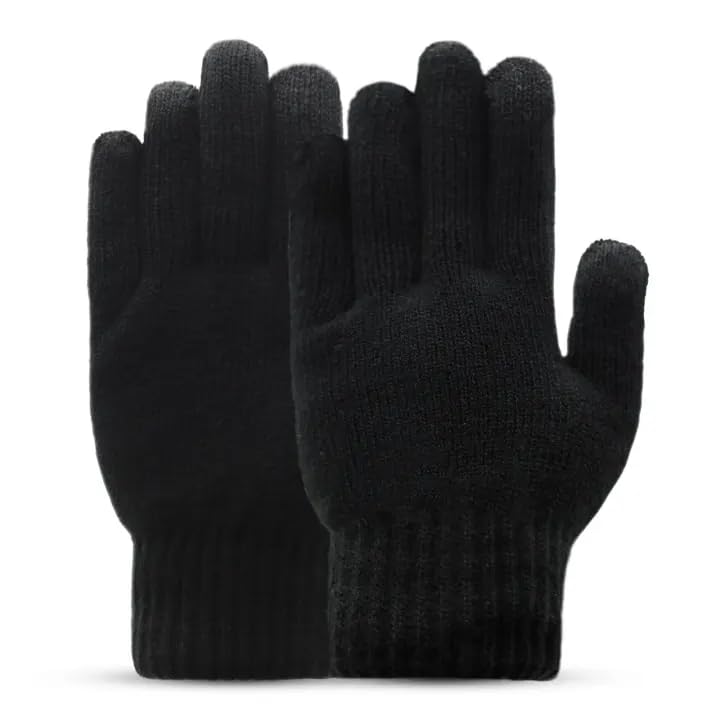 Guantes para hombre, guantes de invierno para hombre, guantes de invierno para pantalla táctil, forro polar de doble capa para el calor, guantes de bicicleta para mujer, adecuados para esquí