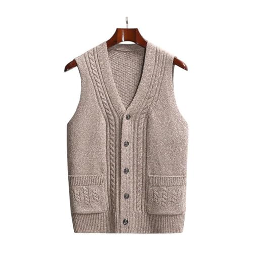 Men Thick Knit Vest Sleeveless Sweater Buttons Down Basic V Neck For Spring Winter Knit Vests2