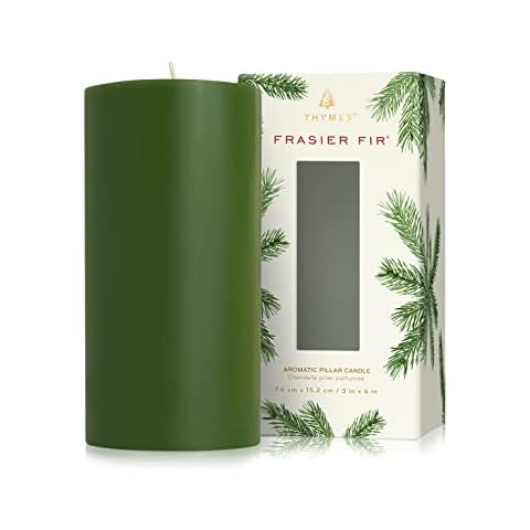 Thymes Frasier Fir Pillar Candle Cover
