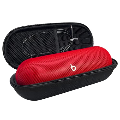 Image of Hard Carrying Case for Beats Pill 2024 Bluetooth Speaker,Shockproof Protective Travel Case with Foam Padding and Mesh Pocket for New Beats Pill Accessories,Black