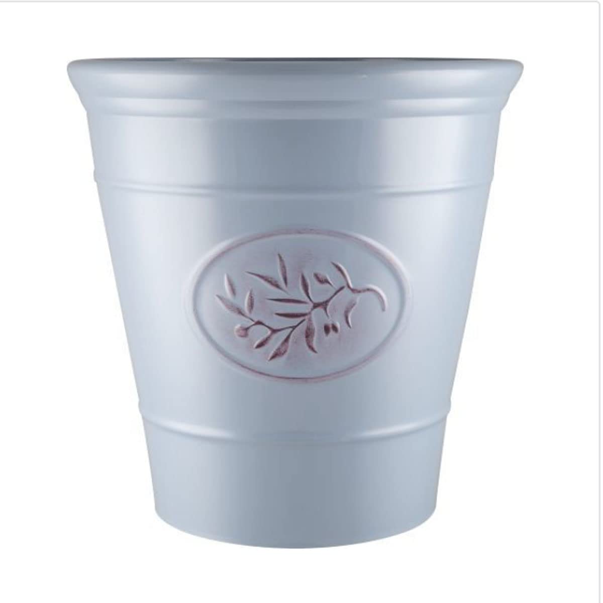 Fargro Plastic Outdoor Classic Olive Planter With Glossy Finish Long Lasting Flower Pot Garden Planter-Light Blue-30cm