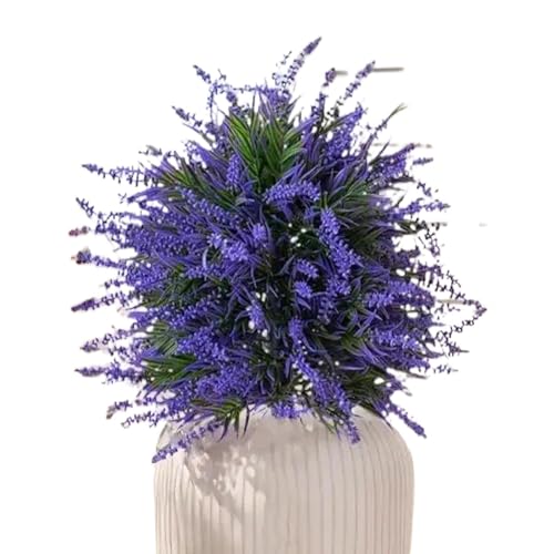 Lavender Topiary Ball ? UV Resistant Decorative Floral Boxwood Ornament | Artificial Lavender Topiary Ball Decor | Elegant Outdo