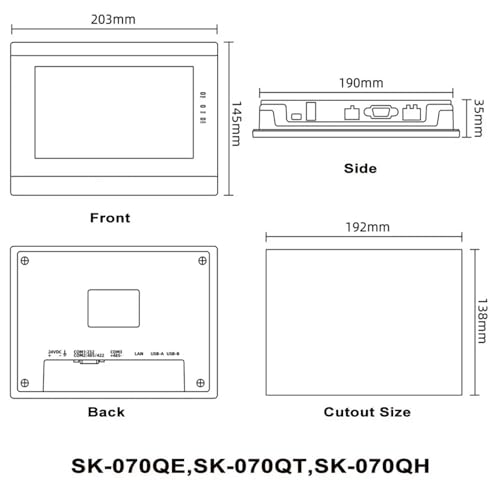 Image of 7 Inch Polegada Pouce HMI Sk070 070BMS 070B EA070B 070QE 070QT 070QS Human Machine Interface Display Screen Ethernet(SK-070MS)