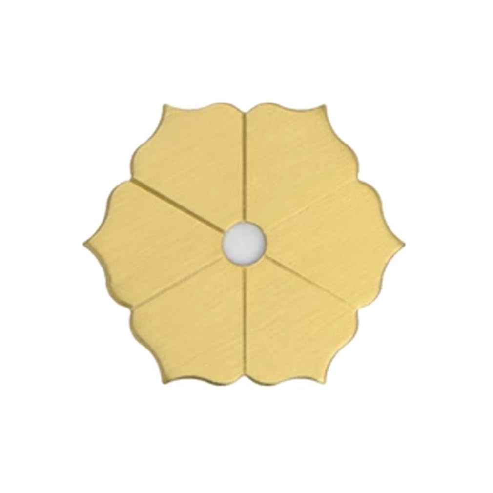 Tiazza Brass 10Pcs Petal Shape Backplate Washers Classical Furniture Decoration Gasket Hardware Accessories (, 3.5Cm)