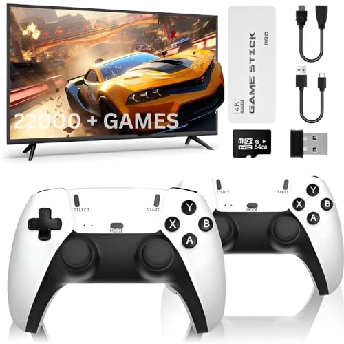New Upgraded 4k TV Video Game Gaming System, Plug & Play Video TV Games HD with Wireless 2 Controllers for Men/Women/Girls/Boys/Adult/Kids