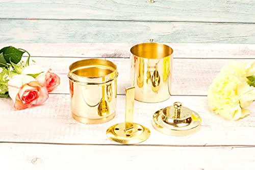 Image of AD ARTS Premium Glossy Brass Filter Coffee Set | Traditional Filter Coffee Maker | Indian Drip Style | 100ml Cofee Brew Set