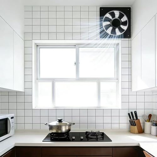 Ventilador de extracción para ventana (ventilador industrial de 12 pulgadas, 720 CFM, 1460 RPM) | Ventilador de ventilación montado en pared para sótano, garaje, oficina y uso comercial miniatura 4