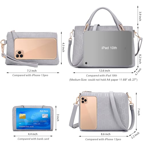 Image of Purse for Women Fashion Medium Shoulder Bag Crossbody Handbag Set 4PCS | Stylish Style,Chain Texture Design,with a Crossbody Strap,4-in-1 Multi-Style Purse Set