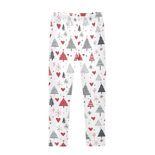 senya Girls Printed Leggings Yoga Pants Winter Trees Love Pattern for Kids in 4t to 10 Years, 4T