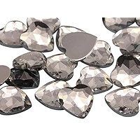 Allstarco 25 Mm Royal Blue JG33 Flat Back Heart Acrylic Rhinestones 1