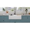 Stallion Creek 33 inch Double Bowl Workstation Fireclay Kitchen Sink with Reversible Fluted Apron Front in White