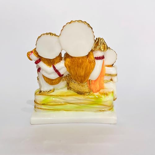 Image of Gold Plated Shiv Parivar Murti for Home Puja Mandir Marble Dust- 6.25 Inch | Shiv Parvati Ganesh Family Idol Statue Standard Size- Multicolor (16cm)