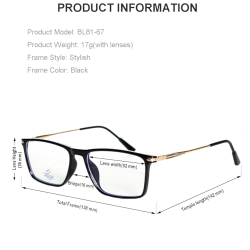 Image of Blue Light Blocking Glasses for Men Women,Small to Medium Face,Lightweight TR90 Computer Gaming Anti Eye Strain