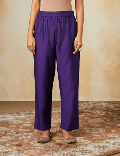 Image of Amazon Brand - Myx Women Kurta Pant Set with Embroidered Organza Dupatta | Viscose,Rayon | A-line fit (Available in Plus Sizes)