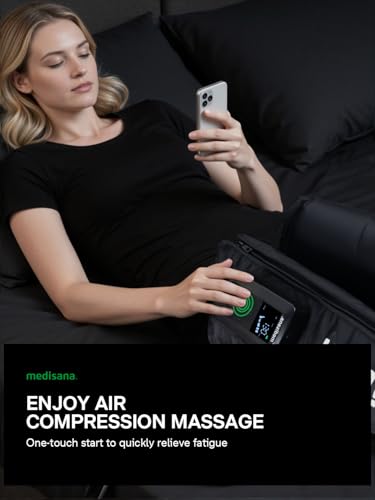 Image of Medisana Leg Compression Massager for Circulation & Pain Relief, Cordless Air Compression Boots with Customizable Modes, Intensities, Timer, Professional Leg Massager for Athletes Christmas Gifts