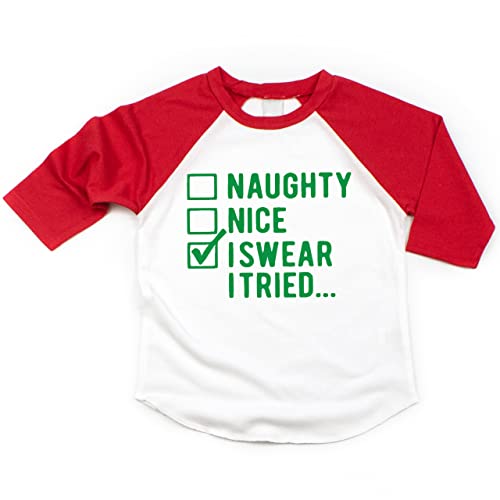 Kids Christmas Shirt for Boys and Girls, Naughty or Nice