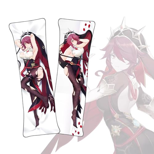FDSAD Housse de Coussin Genshin Impact Rosaria Housse de Coussin en Tissu Peluche Court Double Face Anime Dakimakura