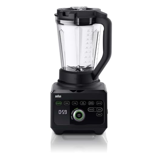 Braun PowerBlend 9 JB9040 Standmixer mit einzigartiger dreieckiger Karaffe, 10 manuelle Geschwindigkeitsstufen, 1600 W Motor, leicht zu reinigen, schwarz