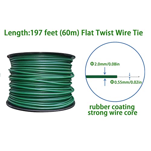 Hun Soft Plant Tie，Thick And Flexible Garden Twine For Plants,Heavy Duty Reusable Twist Ties (Green, 197 Feet) #TOP1