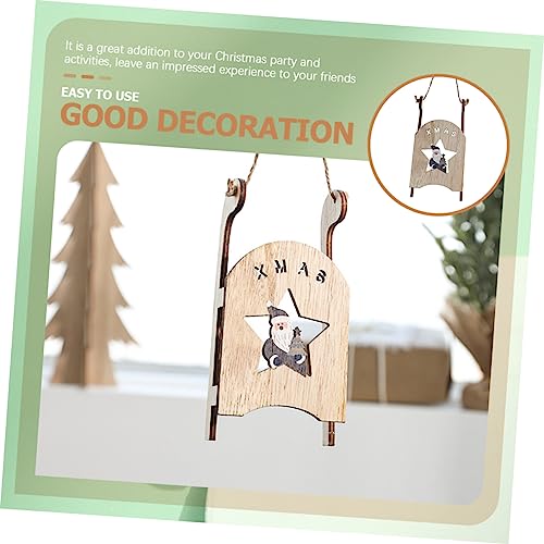 CIMAXIC Topo de mesa com pingente de trenó de madeira, decoração de mesa, decoração de árvore de Nat