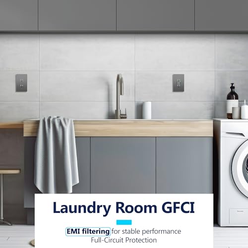 Image of LIDER GFCI Outlet 15Amp, Self-Test, ETL Listed, Matte Space Gray, 2-Pack