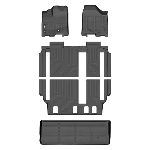 Image of All Weather Floor Mats Custom for for Toyota Sienna 2020-2013 8 Seater Floor Mats Cargo Liner Trunk Carpet All Weather Heavy Duty TPE Waterproof Anti-Slip Accessories