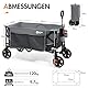 Portal Bollerwagen faltbar XXL Große Ladefläche 120kg belastbar Handwagen mit Getränkehalter Seitentasche Transportwagen Leiterwagen klappbar Strandwagen Faltwagen für Garten Camping Festival