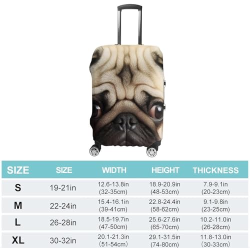 Pug Luggage Cover, Washable Elastic Suitcase Cover Protector Fit 18-32 Inch Luggage2