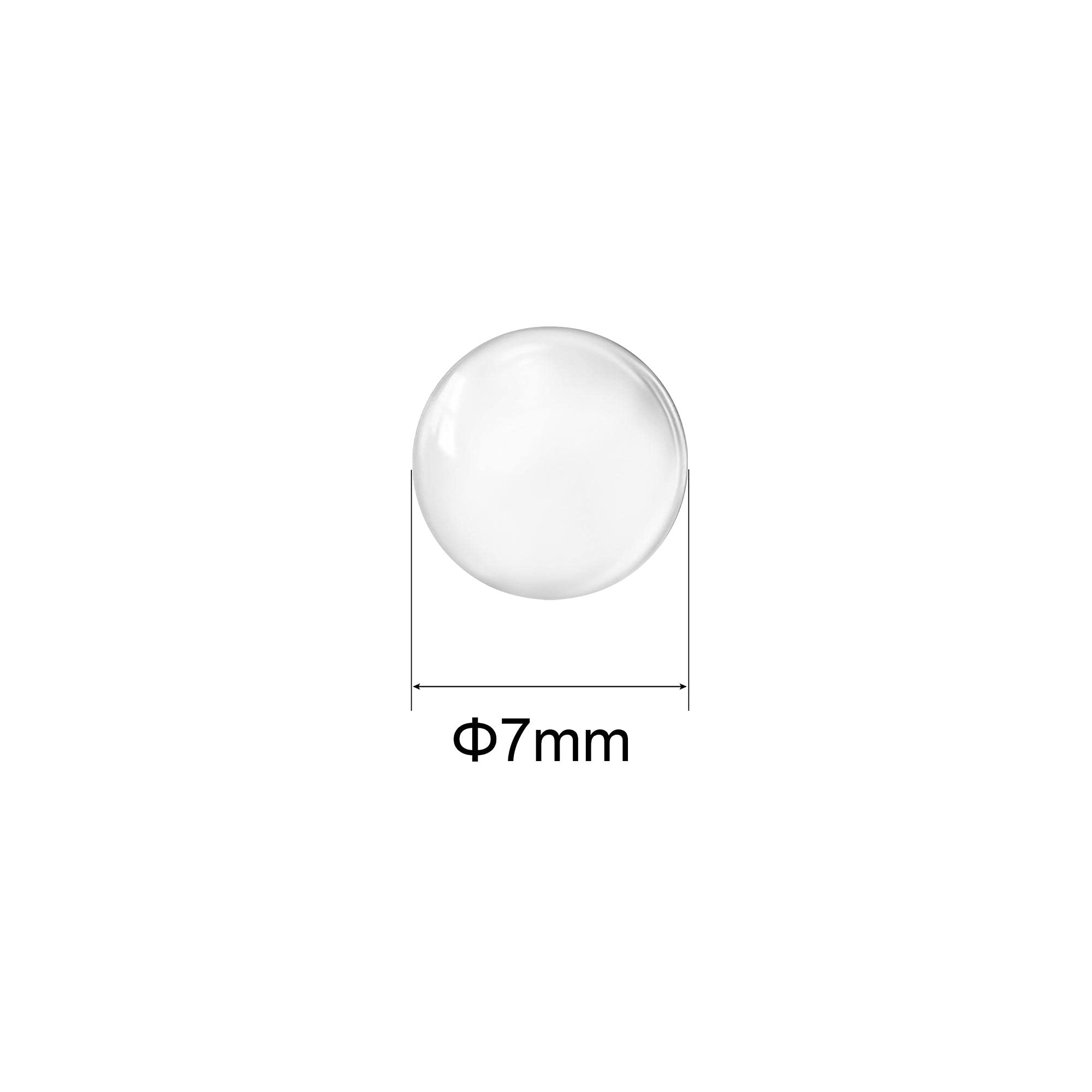 sourcing map 7mm Solide Rond Transparent Verre Bille Bouillantes Pierres Soda Chaux Verre Perles 100pcs