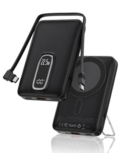 Nllosa for MagSafe Power Bank iPhone,Portable Charger, Obsidian Black