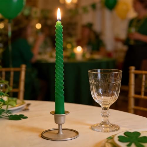 Taper kaarsen, spiraal gedraaide taps toelopende kaarsen set van 4, ongeparfumeerde taps toelopende kandelaars 10 inch hoog, huisdecoratie keuken decor bruiloft decoraties - Afbeelding 5