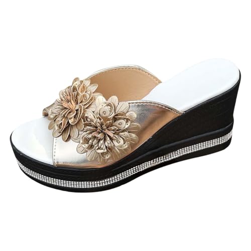 Sandales bohème plates strass et chaussures d'été confortables