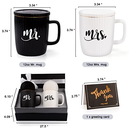 Wedding Gifts For Couples, Mr And Mrs Coffee Mugs Engagement Gifts For Newlyweds Bridal Shower Anniversary Present For Bride To Be Married Couples Gifts For Bride And Groom, His And Hers,Wife Husband #TOP6