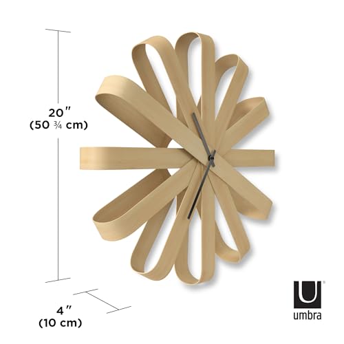 Ribbonwood Bent Beech Modern Wall Clock image product image