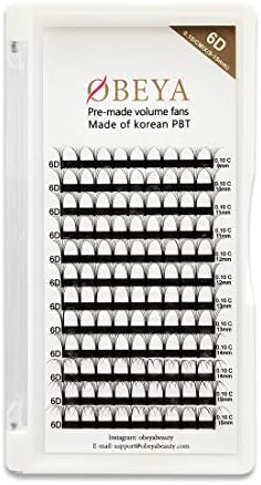 6D Volume Eyelash Extensions 0.10 C Curl 9-15mm Mixed Trays Long Stem Premade Fans Volume Lash Extensions Soft Volume Eyelashes|9-15mm 6D C/D Curl 0.10mm